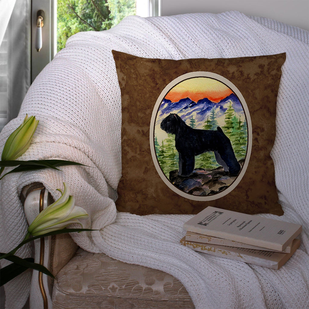 Bouvier des Flandres Decorative Throw Pillow 14x14 Indoor Outdoor Accent Cushion, Fabric Cover with Insert for Sofa, Bed, Porch & Living Room