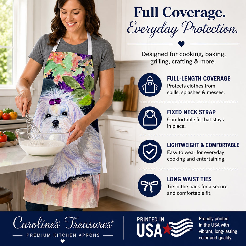 Maltese Apron Cooking Kitchen Server Baking Crafts Gardening for Adult Women Men, Unisex, Large, Multicolor