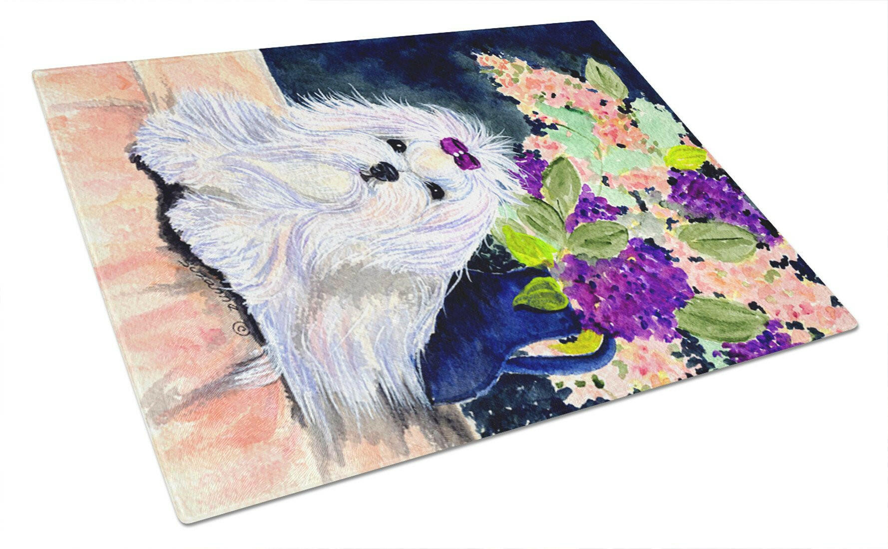 Maltese Cutting Board Tempered Glass Kitchen Cutting Surface, Heat Resistant Chopping, Non-Slip Feet, Food Prep & Serving