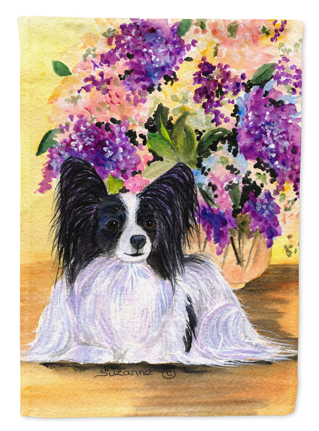 Papillon House Flag 28x40 Porch Sleeve Pole Decorative Outside Yard Banner Artwork Wall Hanging, Polyester
