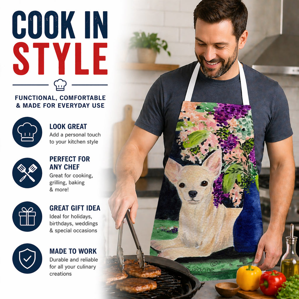 Chihuahua Apron Cooking Kitchen Server Baking Crafts Gardening for Adult Women Men, Unisex, Large, Multicolor