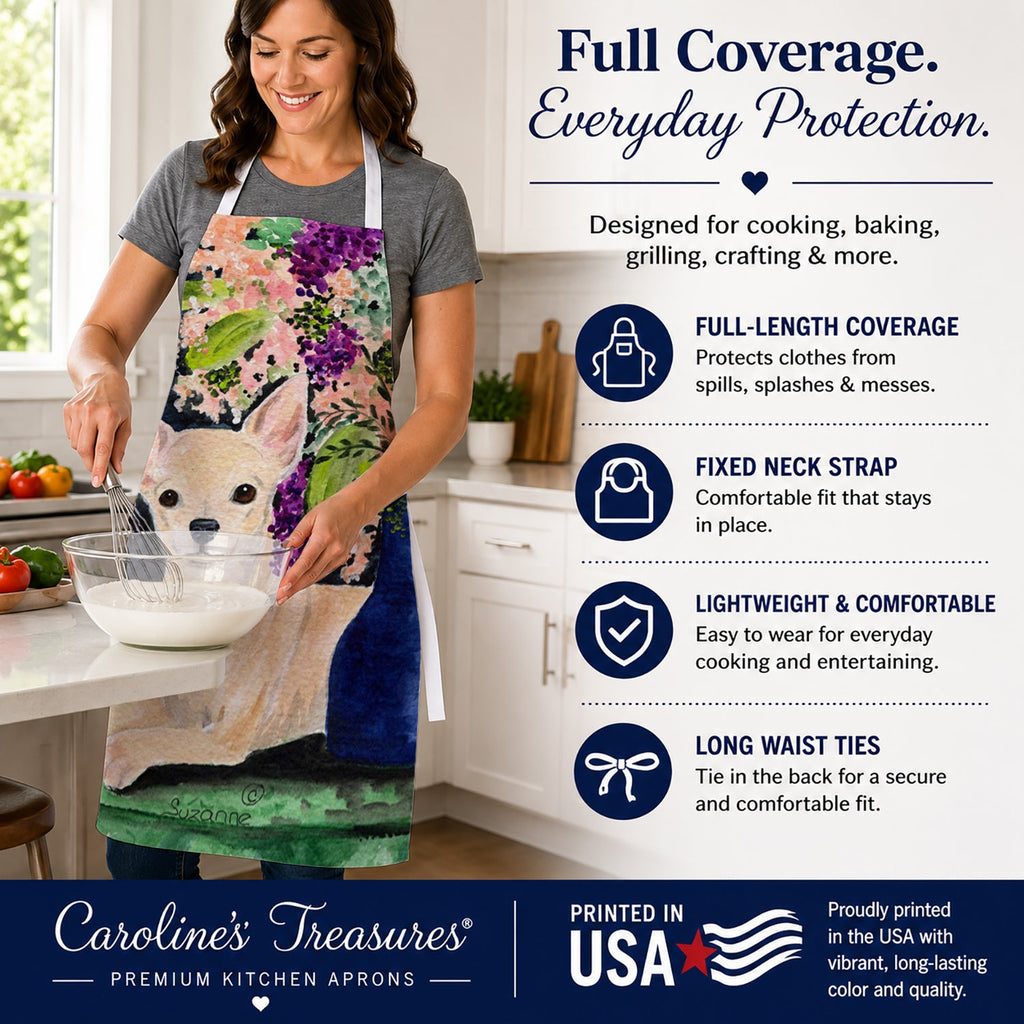 Chihuahua Apron Cooking Kitchen Server Baking Crafts Gardening for Adult Women Men, Unisex, Large, Multicolor