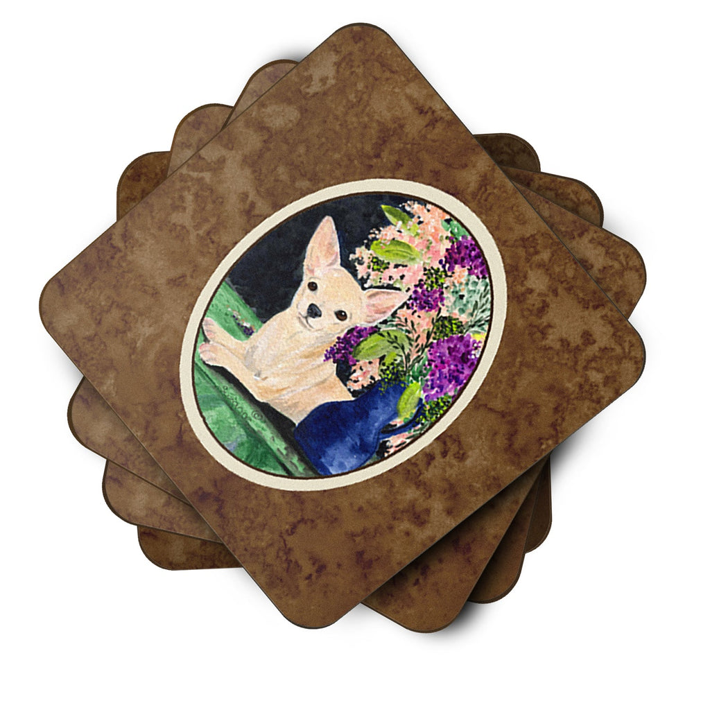 Chihuahua Foam Coasters Set of 4 Cup Coasters for Indoor Outdoor, Tabletop Protection, Anti Slip, Mouse pad Material