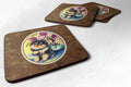 Pomeranian Foam Coasters Set of 4 Cup Coasters for Indoor Outdoor, Tabletop Protection, Anti Slip, Mouse pad Material