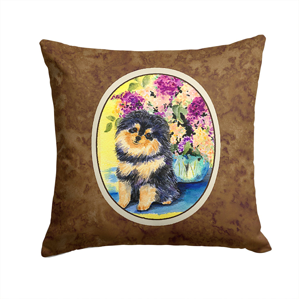 Pomeranian Decorative Throw Pillow 14x14 Indoor Outdoor Accent Cushion, Fabric Cover with Insert for Sofa, Bed, Porch & Living Room