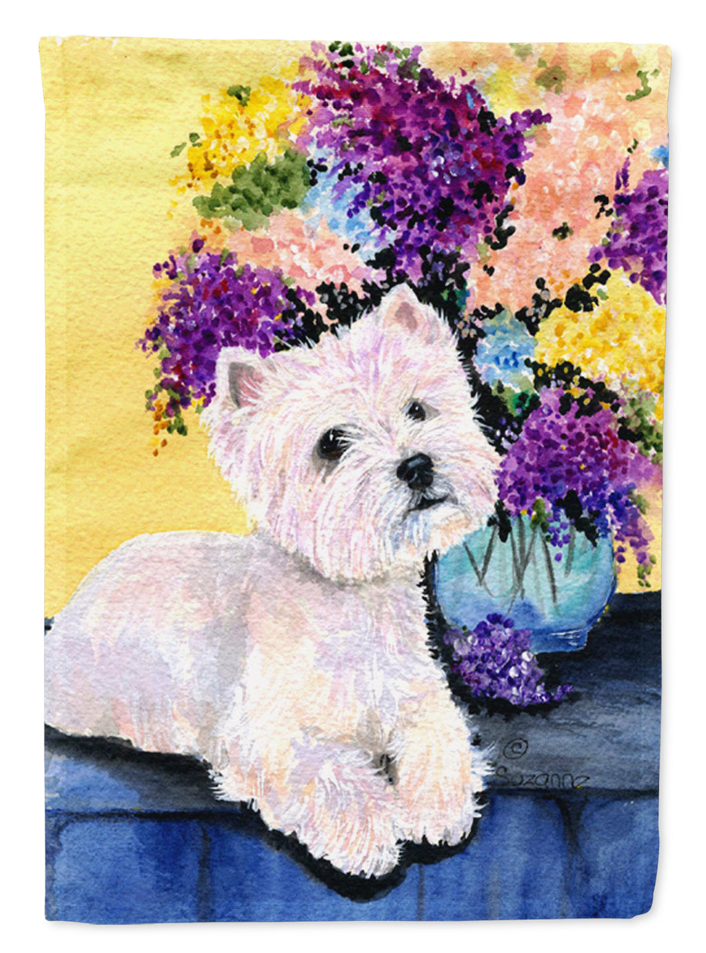 Westie House Flag 28x40 Porch Sleeve Pole Decorative Outside Yard Banner Artwork Wall Hanging, Polyester