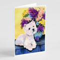 Westie Greeting Cards Pack of 8 Blank Cards with Envelopes Whimsical A7 Size 5x7