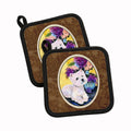 Westie Pot Holder Set of 2 Heat Resistant Quilted Hot Pads 7.5 x 7.5 Inch, Insulated Kitchen Trivets for Cooking & Baking