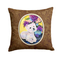 Westie Decorative Throw Pillow 14x14 Indoor Outdoor Accent Cushion, Fabric Cover with Insert for Sofa, Bed, Porch & Living Room
