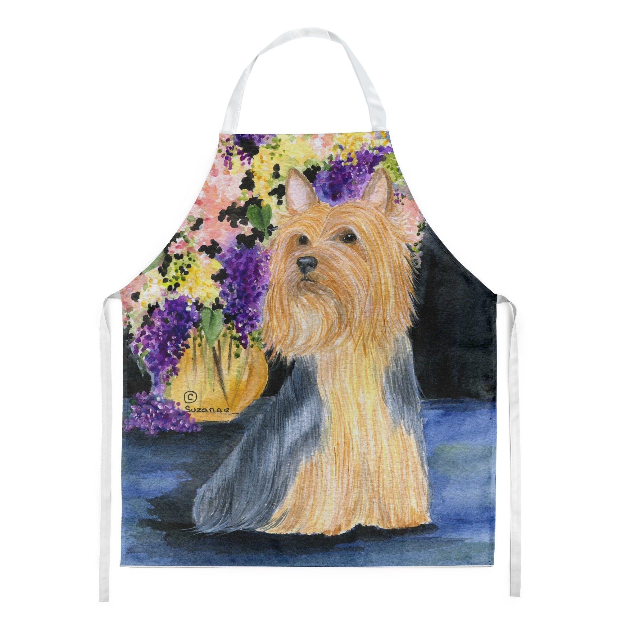Silky Terrier Apron Cooking Kitchen Server Baking Crafts Gardening for Adult Women Men, Unisex, Large, Multicolor