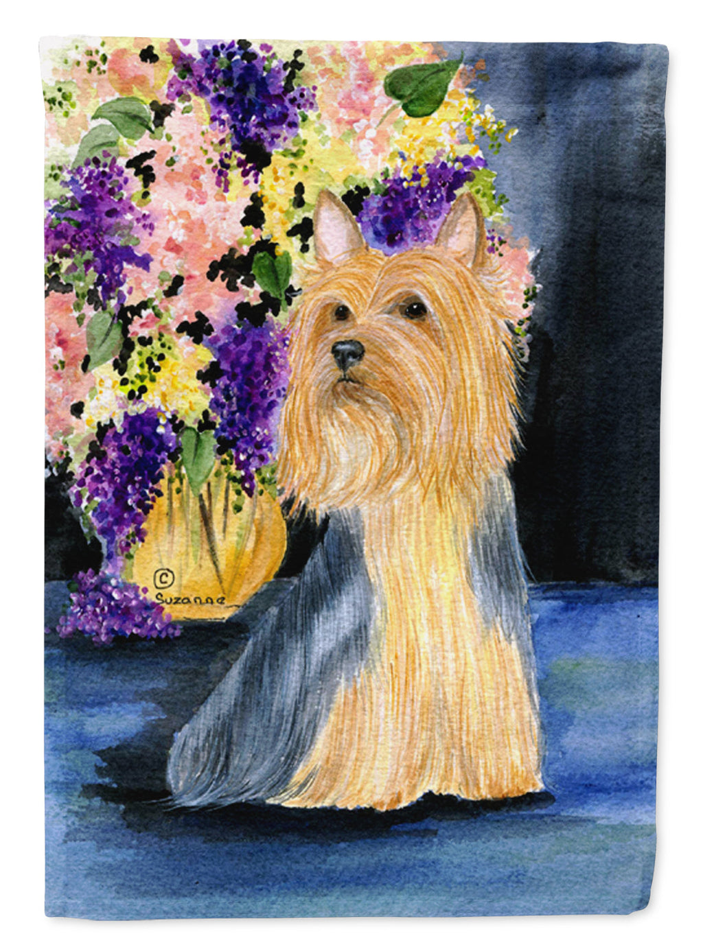 Silky Terrier House Flag 28x40 Porch Sleeve Pole Decorative Outside Yard Banner Artwork Wall Hanging, Polyester