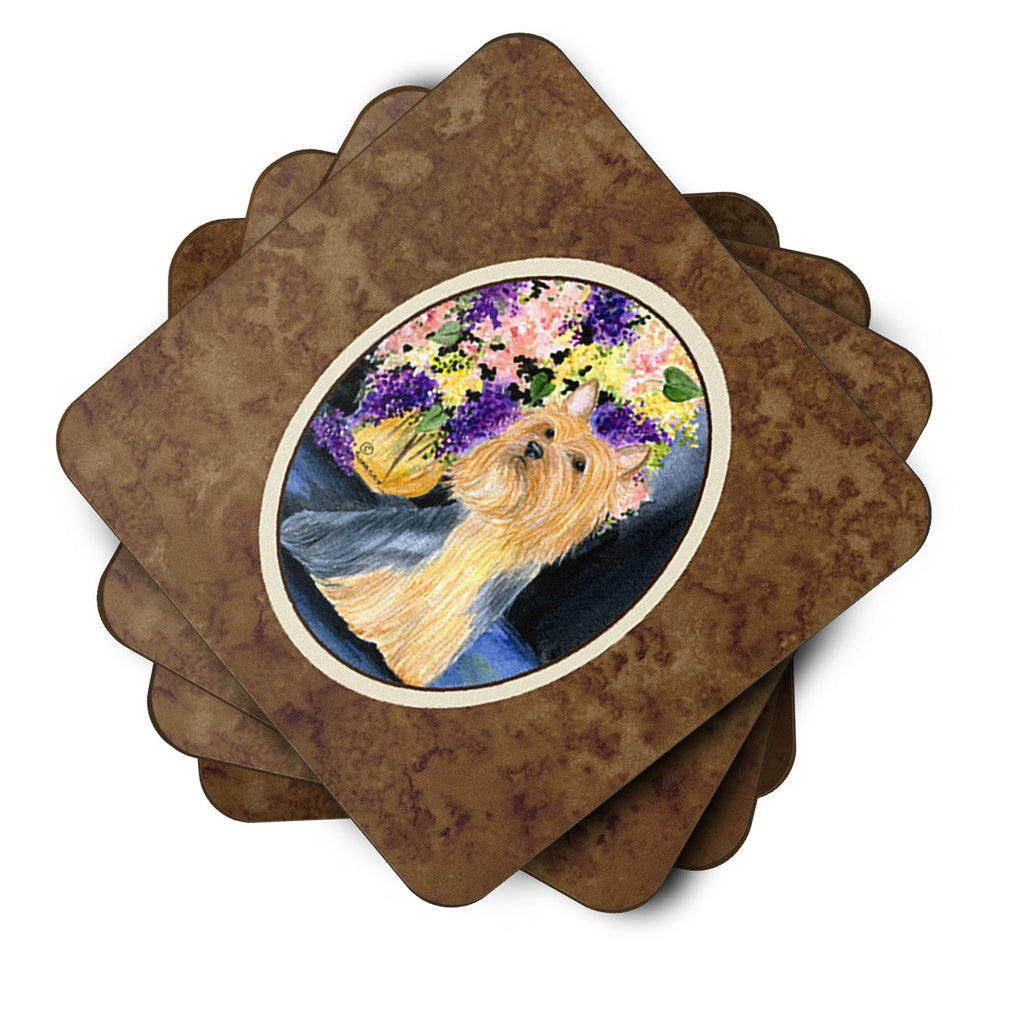 Silky Terrier Foam Coasters Set of 4 Cup Coasters for Indoor Outdoor, Tabletop Protection, Anti Slip, Mouse pad Material