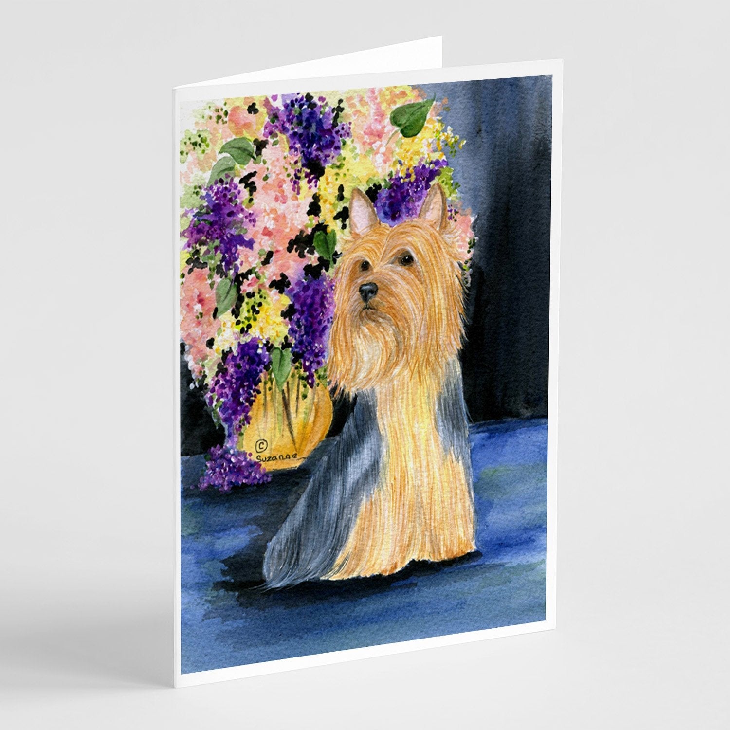 Silky Terrier Greeting Cards Pack of 8 Blank Cards with Envelopes Whimsical A7 Size 5x7