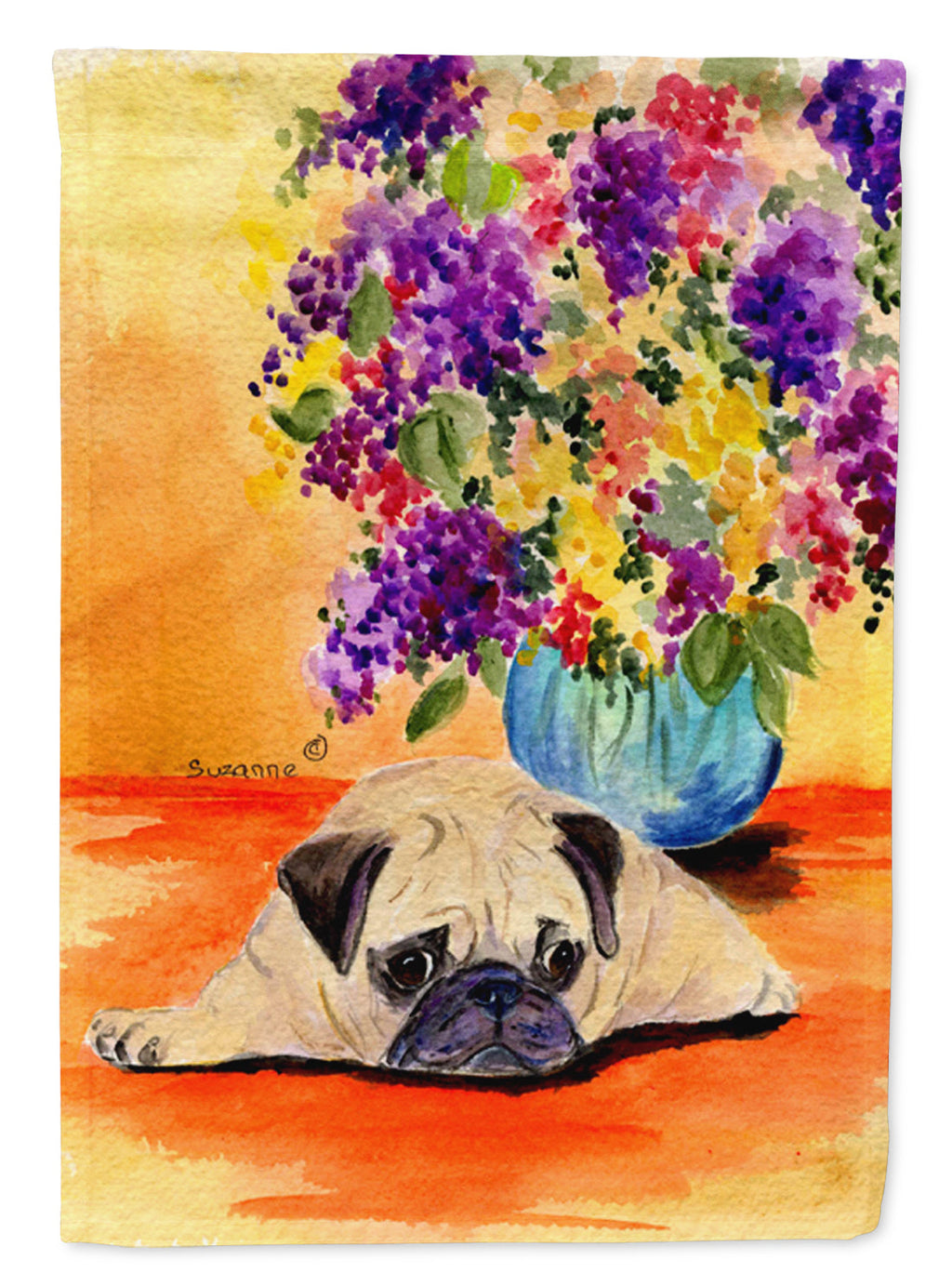 Pug House Flag 28x40 Porch Sleeve Pole Decorative Outside Yard Banner Artwork Wall Hanging, Polyester