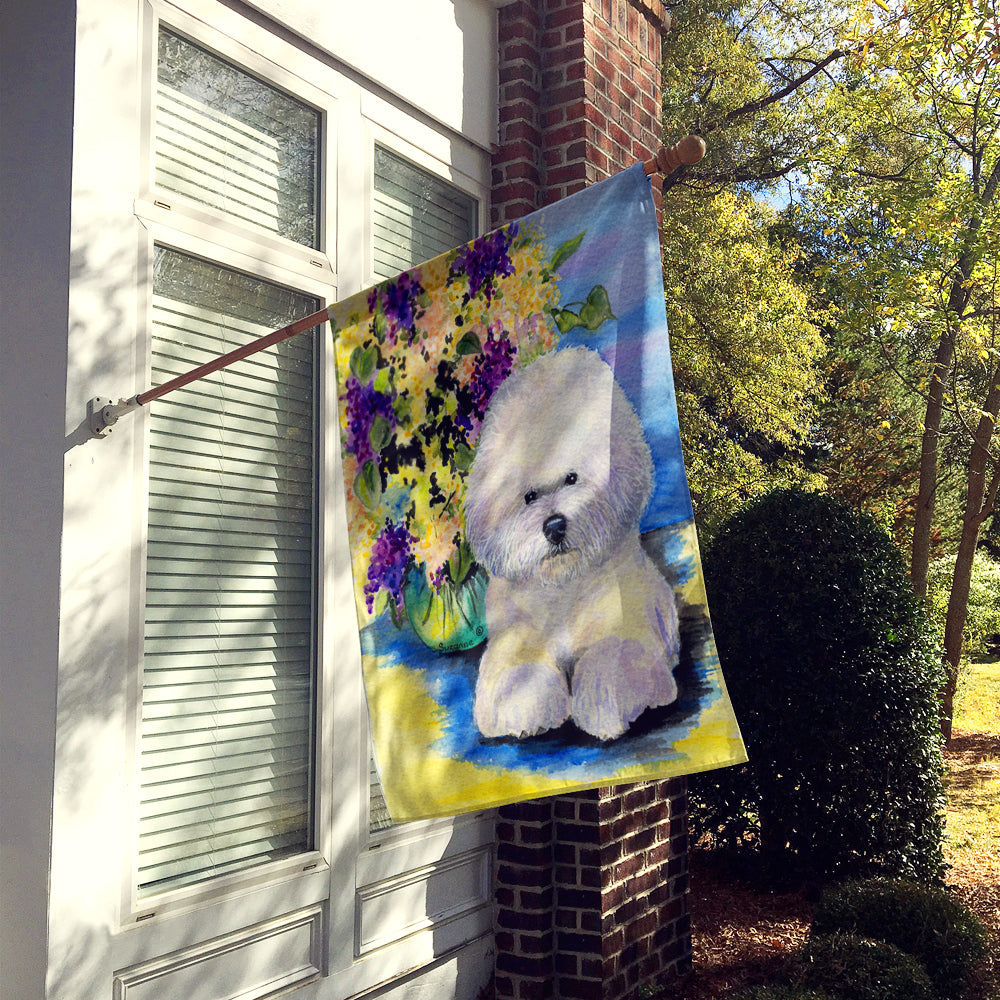 Bichon Frise House Flag 28x40 Porch Sleeve Pole Decorative Outside Yard Banner Artwork Wall Hanging, Polyester