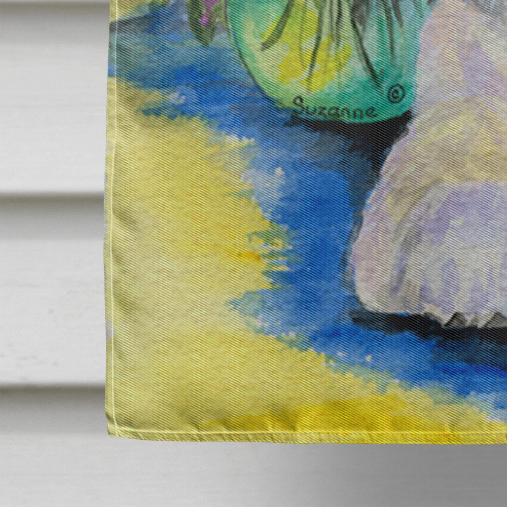 Bichon Frise House Flag 28x40 Porch Sleeve Pole Decorative Outside Yard Banner Artwork Wall Hanging, Polyester