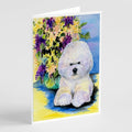 Bichon Frise Greeting Cards Pack of 8 Blank Cards with Envelopes Whimsical A7 Size 5x7
