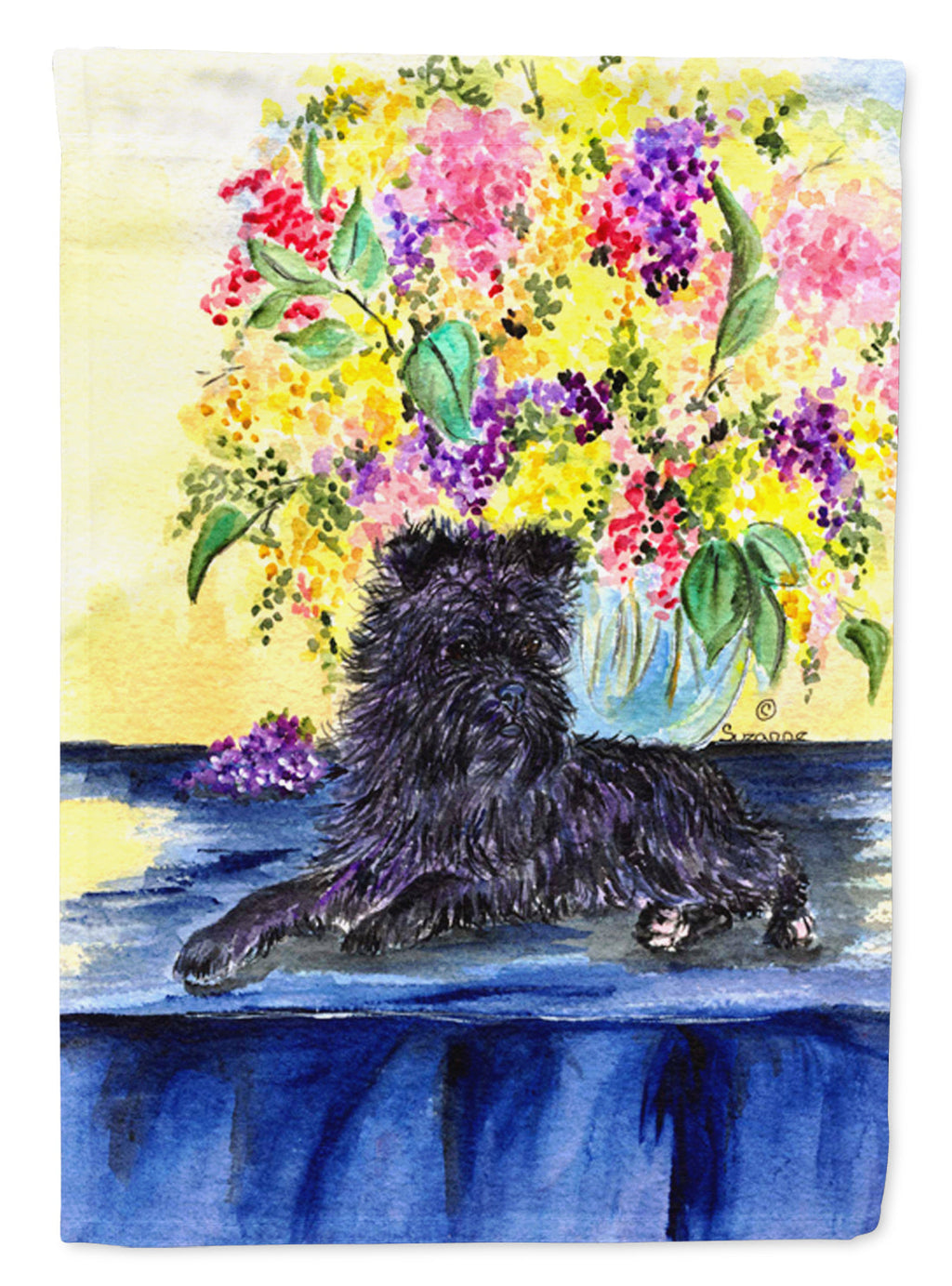 Affenpinscher House Flag 28x40 Porch Sleeve Pole Decorative Outside Yard Banner Artwork Wall Hanging, Polyester