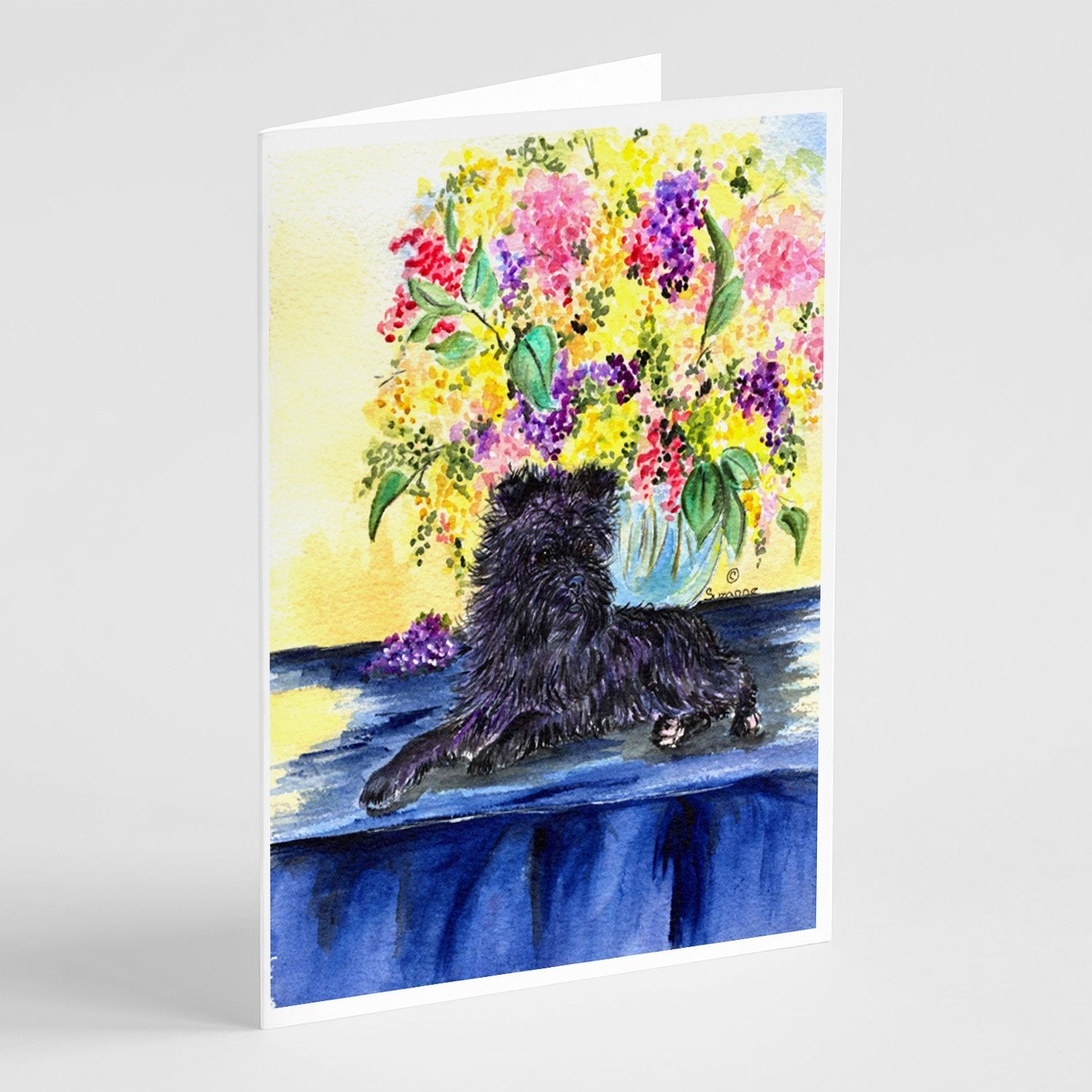Affenpinscher Greeting Cards Pack of 8 Blank Cards with Envelopes Whimsical A7 Size 5x7