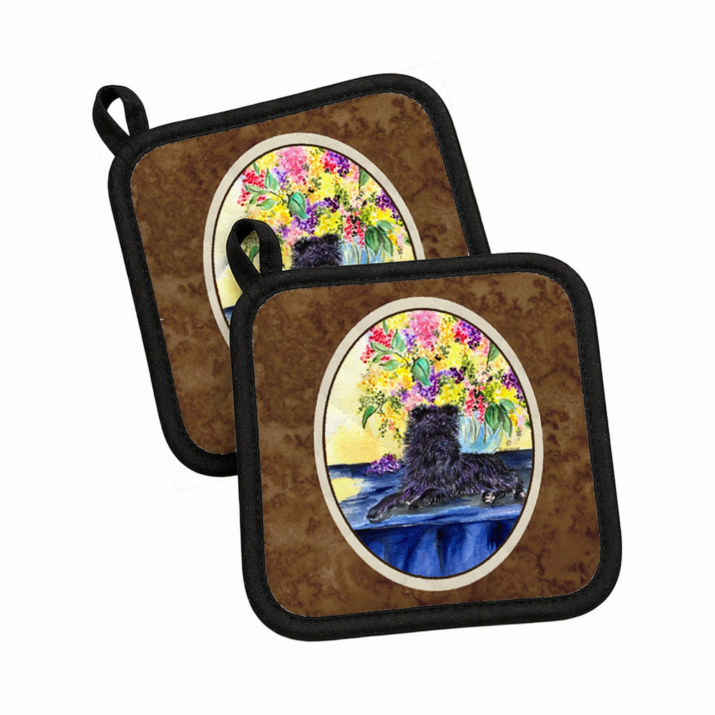 Affenpinscher Pot Holder Set of 2 Heat Resistant Quilted Hot Pads 7.5 x 7.5 Inch, Insulated Kitchen Trivets for Cooking & Baking