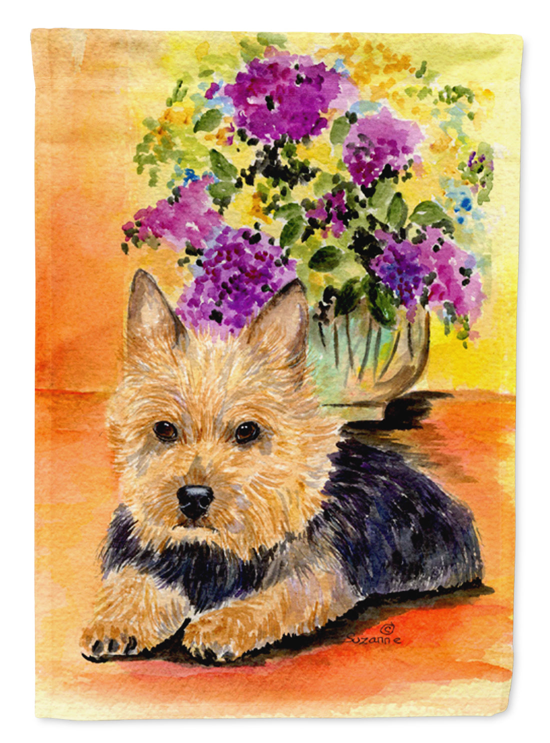 Norwich Terrier House Flag 28x40 Porch Sleeve Pole Decorative Outside Yard Banner Artwork Wall Hanging, Polyester