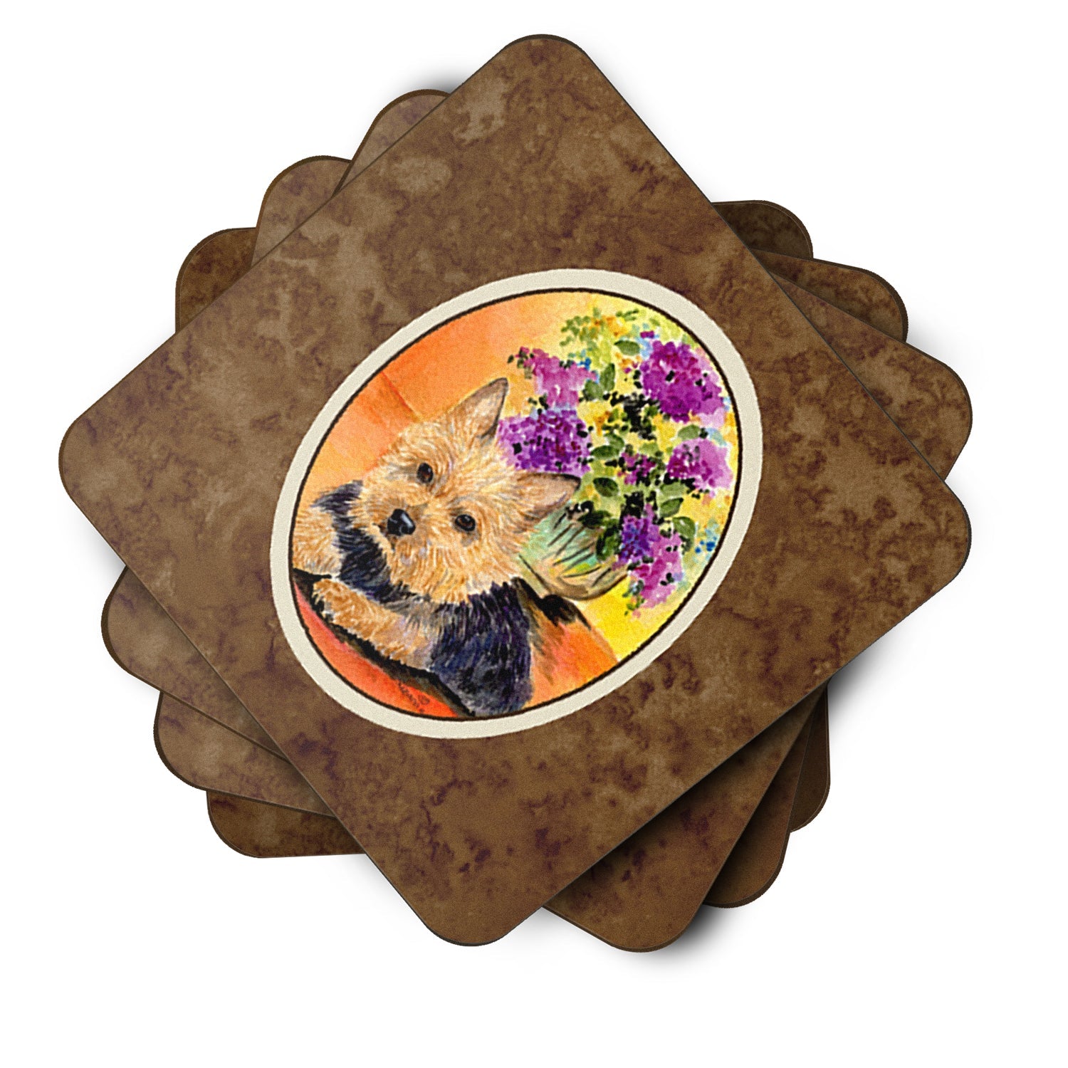 Norwich Terrier Foam Coasters Set of 4 Cup Coasters for Indoor Outdoor, Tabletop Protection, Anti Slip, Mouse pad Material