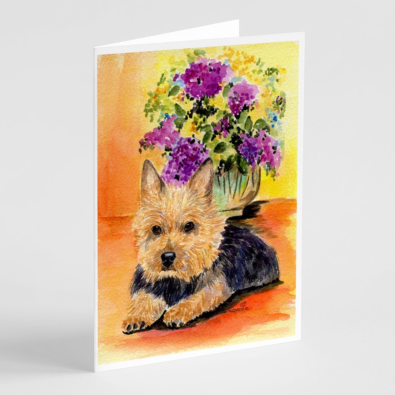Norwich Terrier Greeting Cards Pack of 8 Blank Cards with Envelopes Whimsical A7 Size 5x7