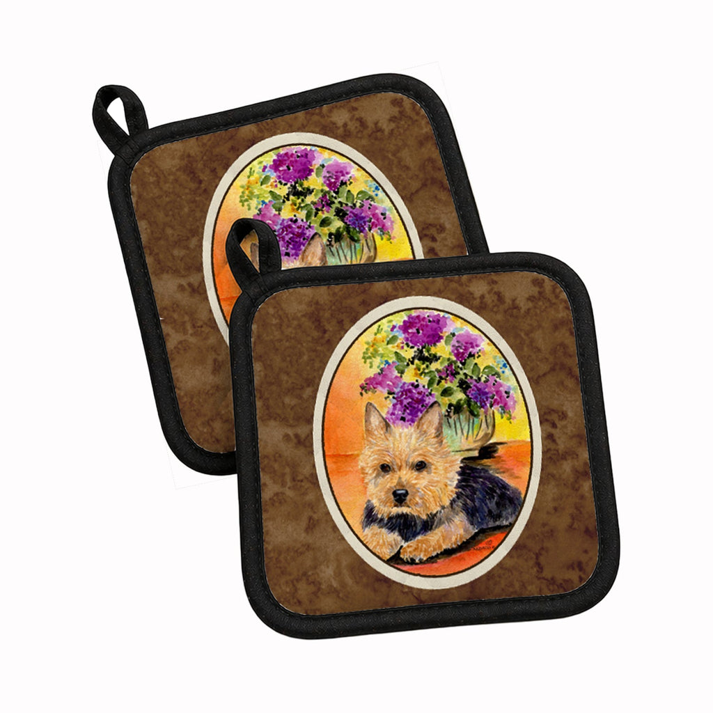 Norwich Terrier Pot Holder Set of 2 Heat Resistant Quilted Hot Pads 7.5 x 7.5 Inch, Insulated Kitchen Trivets for Cooking & Baking