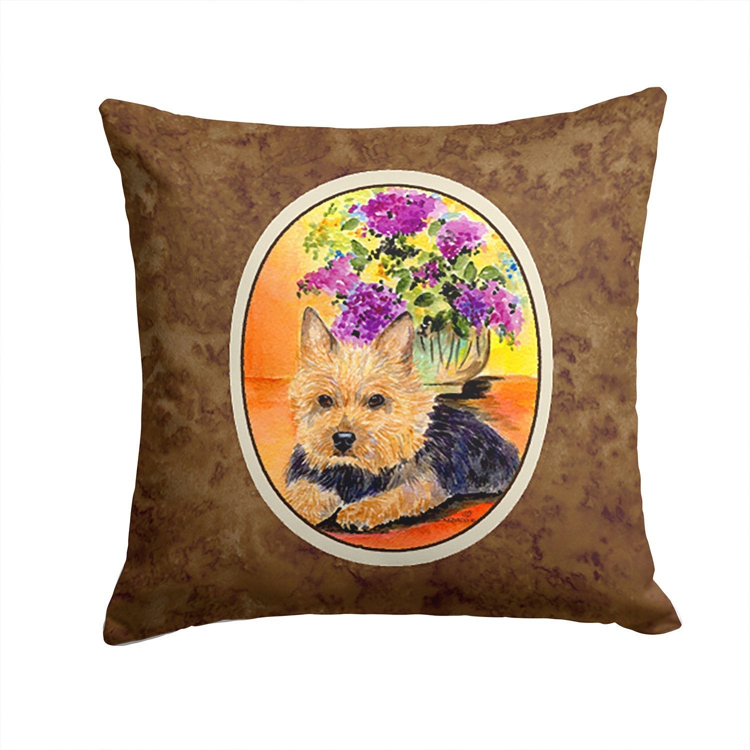 Norwich Terrier Decorative Throw Pillow 14x14 Indoor Outdoor Accent Cushion, Fabric Cover with Insert for Sofa, Bed, Porch & Living Room