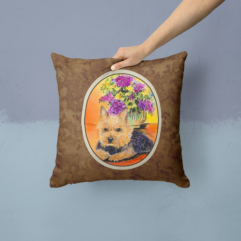 Norwich Terrier Decorative Throw Pillow 14x14 Indoor Outdoor Accent Cushion, Fabric Cover with Insert for Sofa, Bed, Porch & Living Room