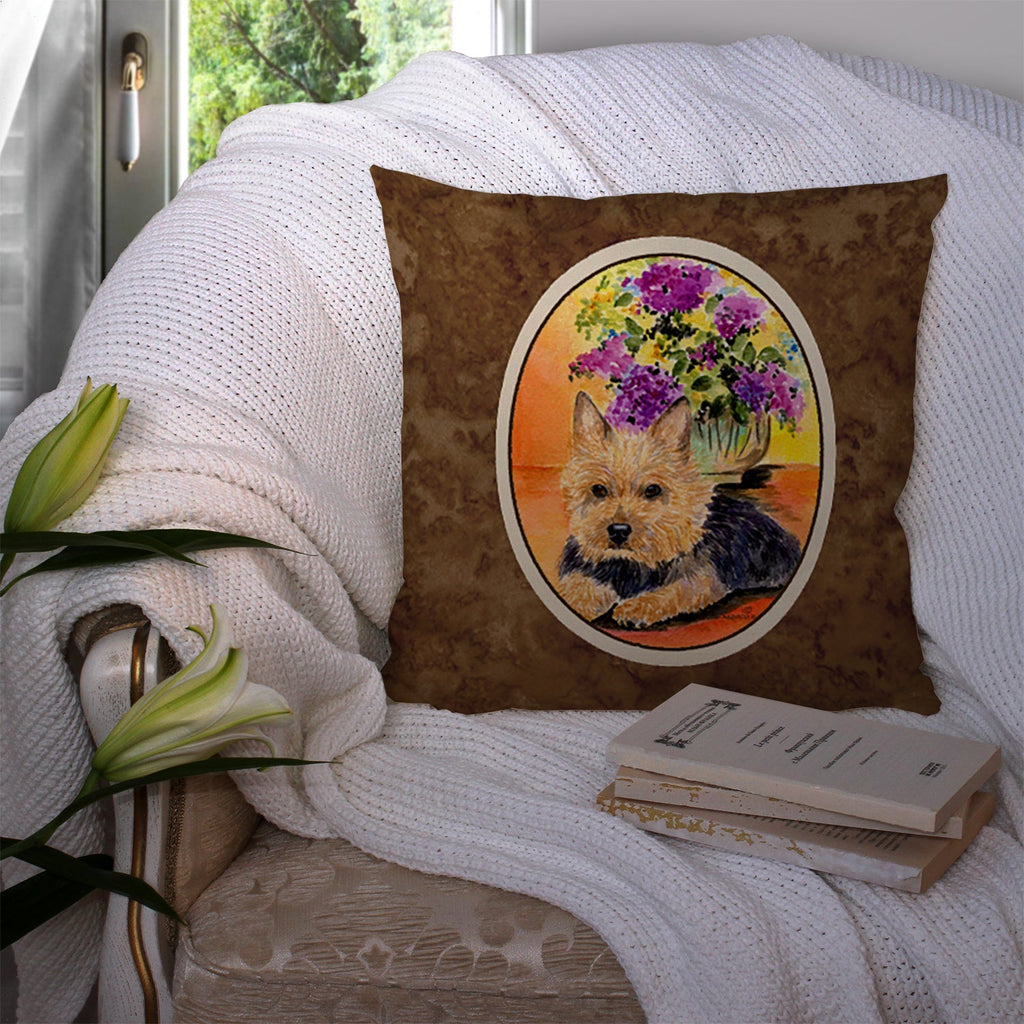 Norwich Terrier Decorative Throw Pillow 14x14 Indoor Outdoor Accent Cushion, Fabric Cover with Insert for Sofa, Bed, Porch & Living Room