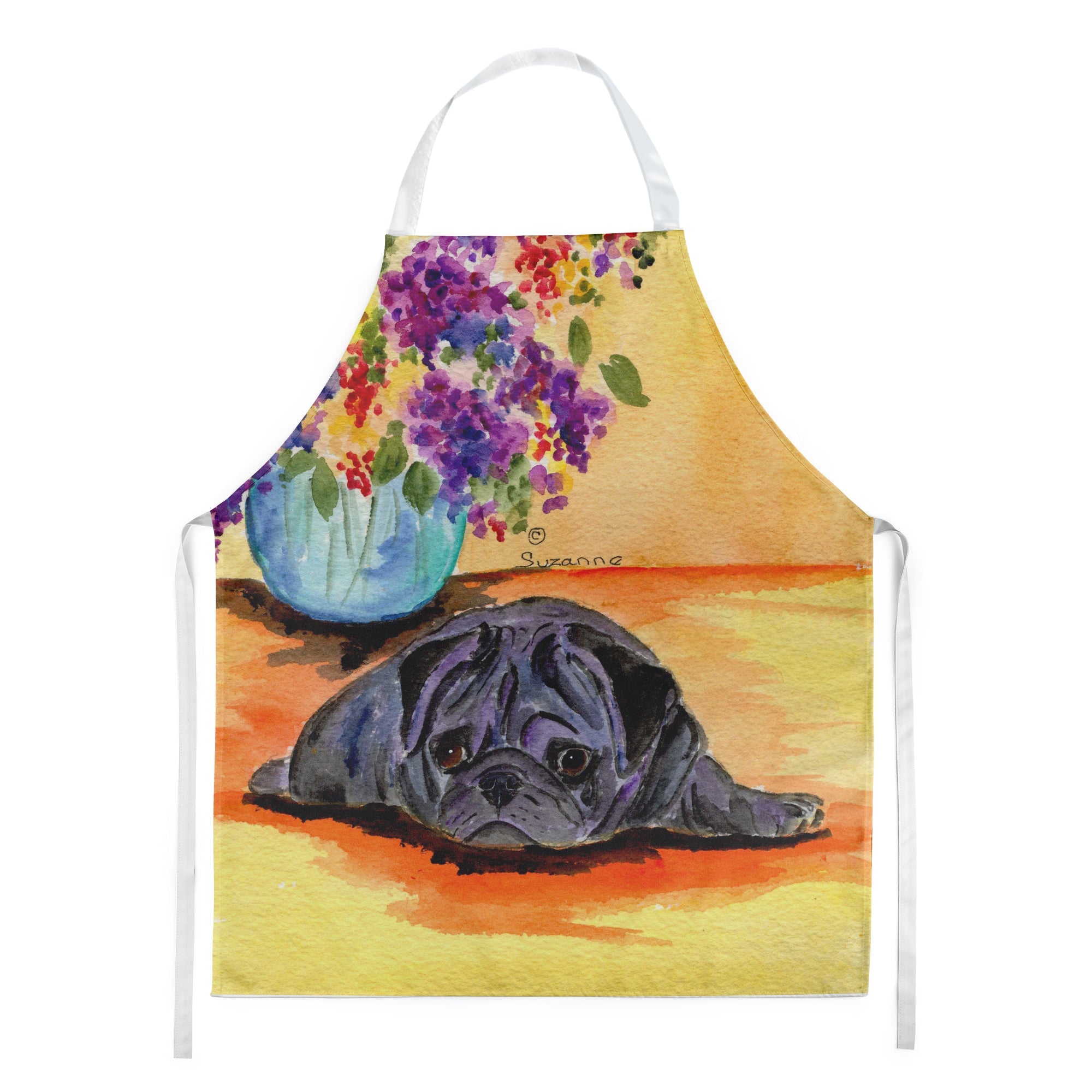Pug Apron Cooking Kitchen Server Baking Crafts Gardening for Adult Women Men, Unisex, Large, Multicolor