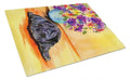 Pug Cutting Board Tempered Glass Kitchen Cutting Surface, Heat Resistant Chopping, Non-Slip Feet, Food Prep & Serving