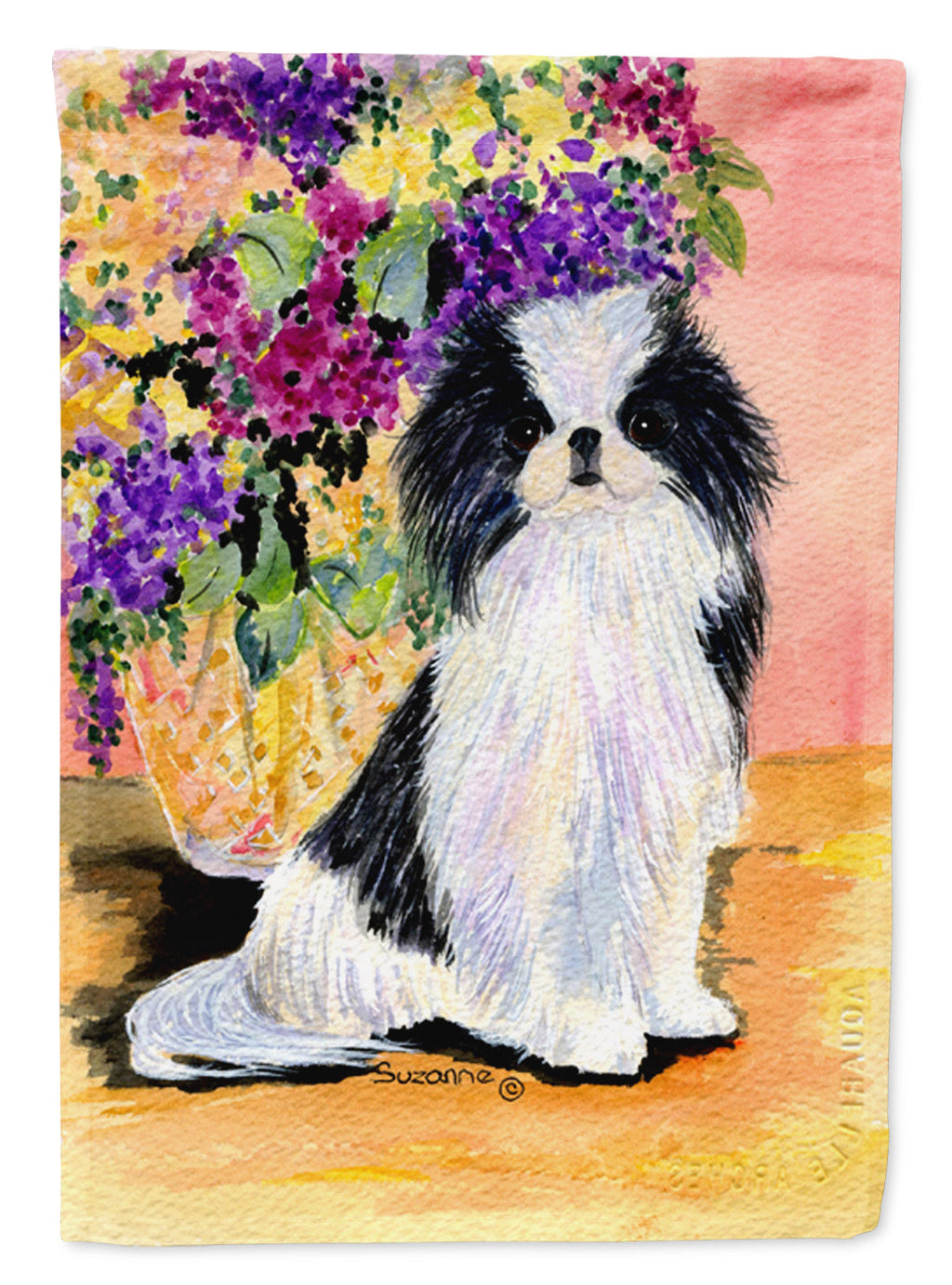 Japanese Chin House Flag 28x40 Porch Sleeve Pole Decorative Outside Yard Banner Artwork Wall Hanging, Polyester