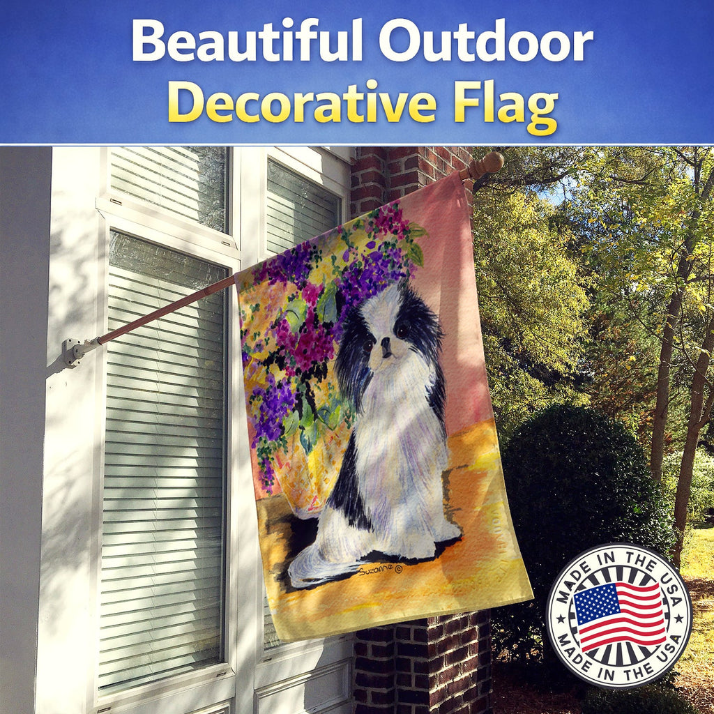 Japanese Chin House Flag 28x40 Porch Sleeve Pole Decorative Outside Yard Banner Artwork Wall Hanging, Polyester