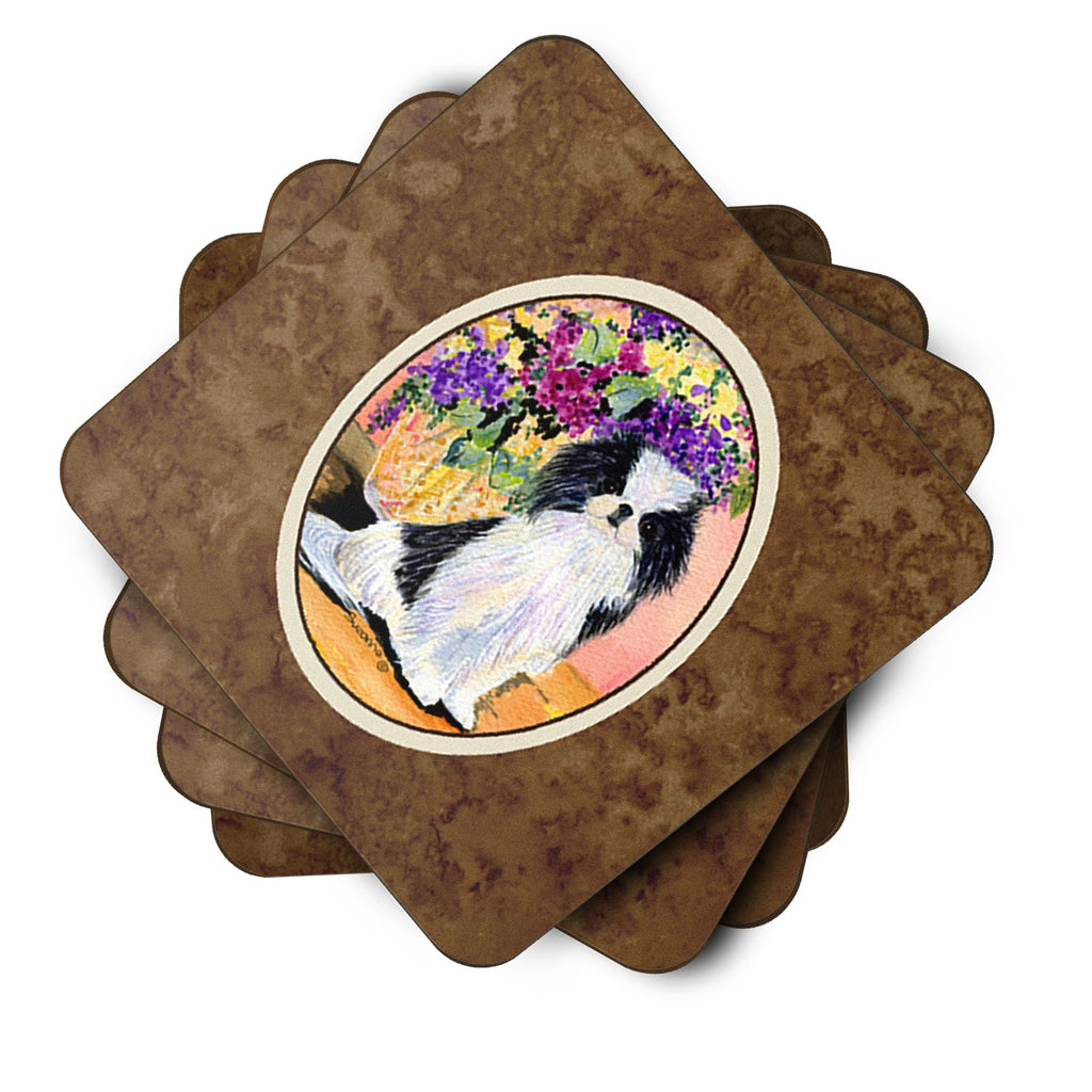 Japanese Chin Foam Coasters Set of 4 Cup Coasters for Indoor Outdoor, Tabletop Protection, Anti Slip, Mouse pad Material