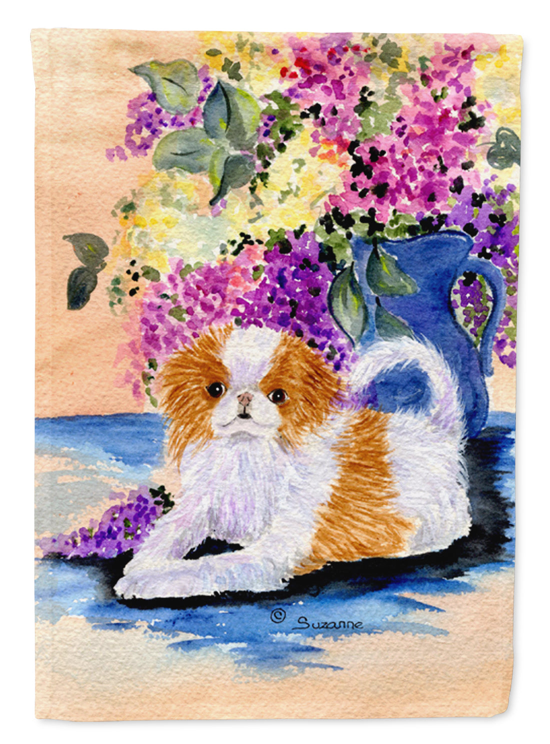 Japanese Chin House Flag 28x40 Porch Sleeve Pole Decorative Outside Yard Banner Artwork Wall Hanging, Polyester