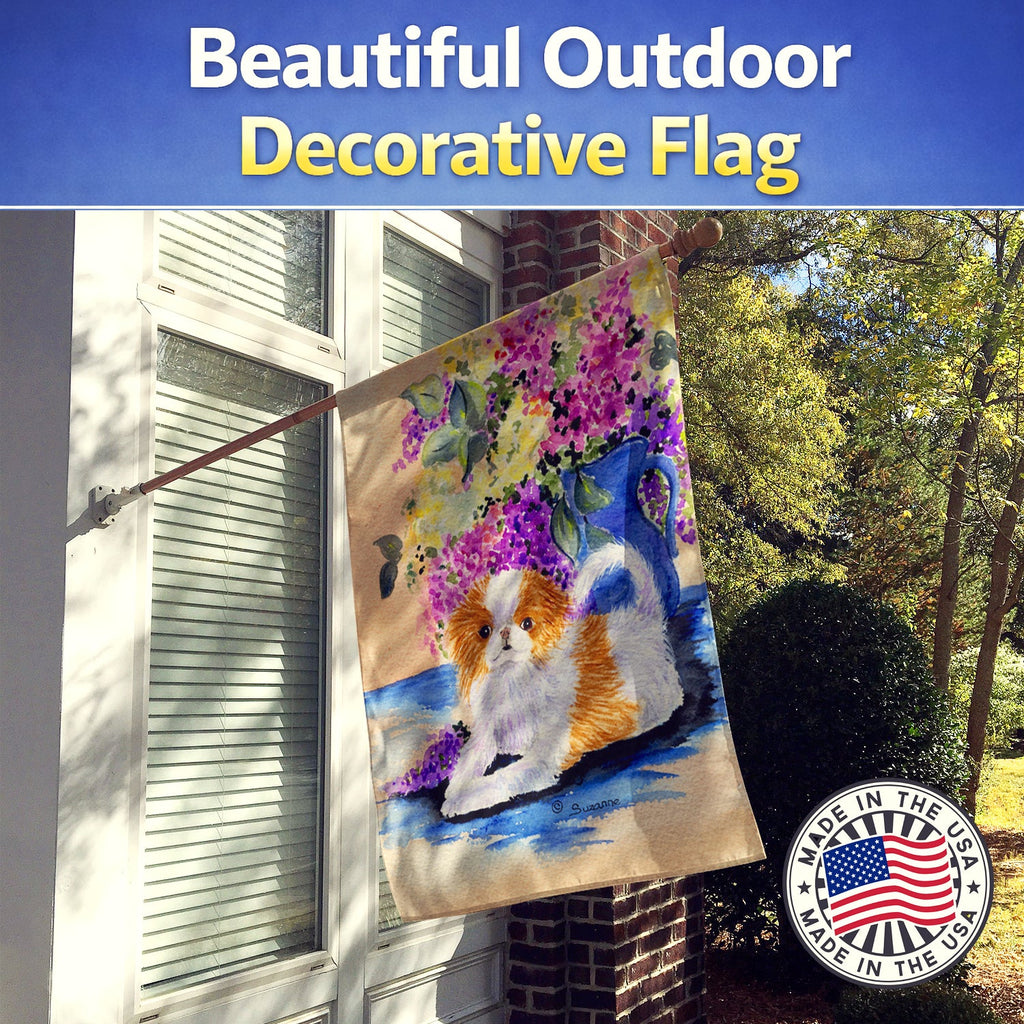 Japanese Chin House Flag 28x40 Porch Sleeve Pole Decorative Outside Yard Banner Artwork Wall Hanging, Polyester