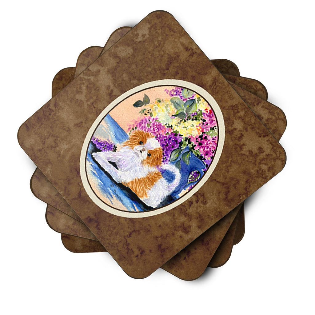 Japanese Chin Foam Coasters Set of 4 Cup Coasters for Indoor Outdoor, Tabletop Protection, Anti Slip, Mouse pad Material