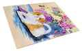 Japanese Chin Cutting Board Tempered Glass Kitchen Cutting Surface, Heat Resistant Chopping, Non-Slip Feet, Food Prep & Serving