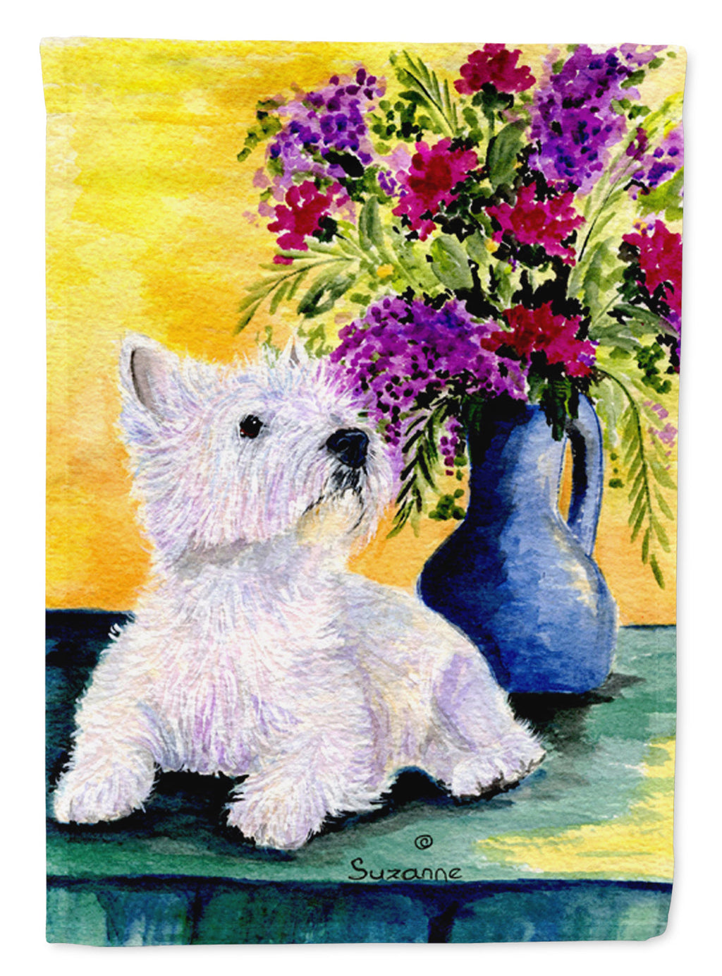 Westie House Flag 28x40 Porch Sleeve Pole Decorative Outside Yard Banner Artwork Wall Hanging, Polyester