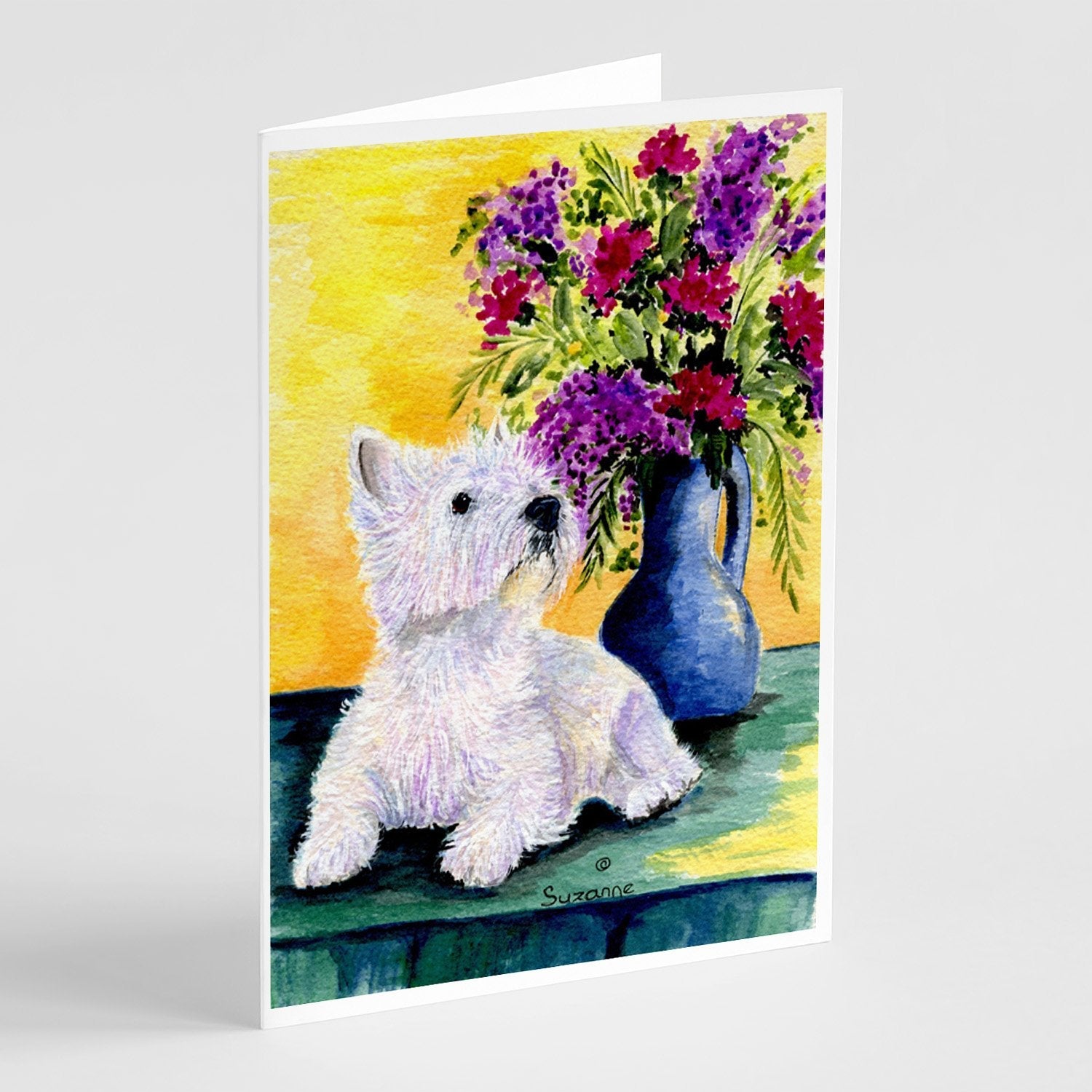 Westie Greeting Cards Pack of 8 Blank Cards with Envelopes Whimsical A7 Size 5x7