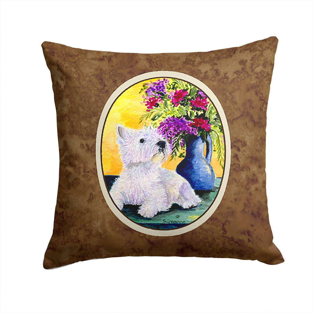 Westie Decorative Throw Pillow 14x14 Indoor Outdoor Accent Cushion, Fabric Cover with Insert for Sofa, Bed, Porch & Living Room