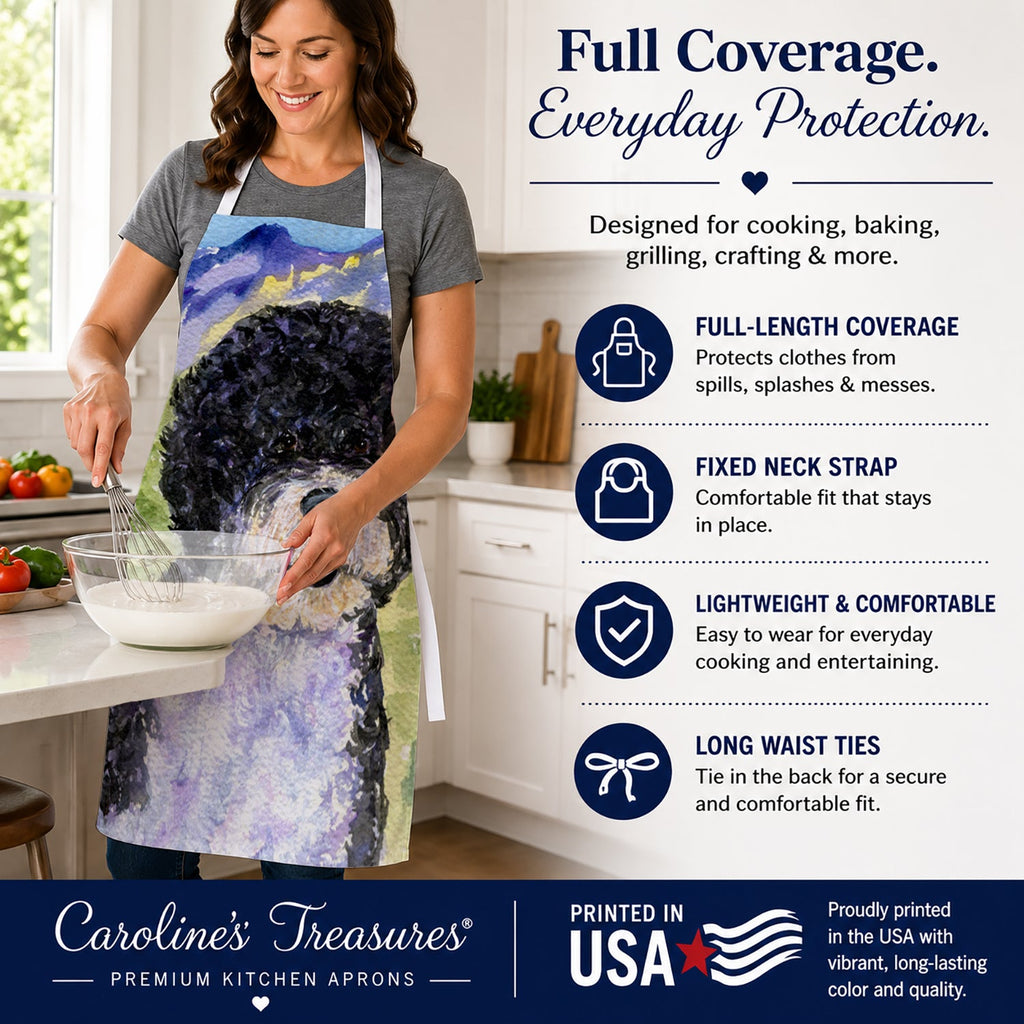 Portuguese Water Dog Apron Cooking Kitchen Server Baking Crafts Gardening for Adult Women Men, Unisex, Large, Multicolor