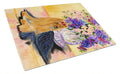 Yorkie Cutting Board Tempered Glass Kitchen Cutting Surface, Heat Resistant Chopping, Non-Slip Feet, Food Prep & Serving