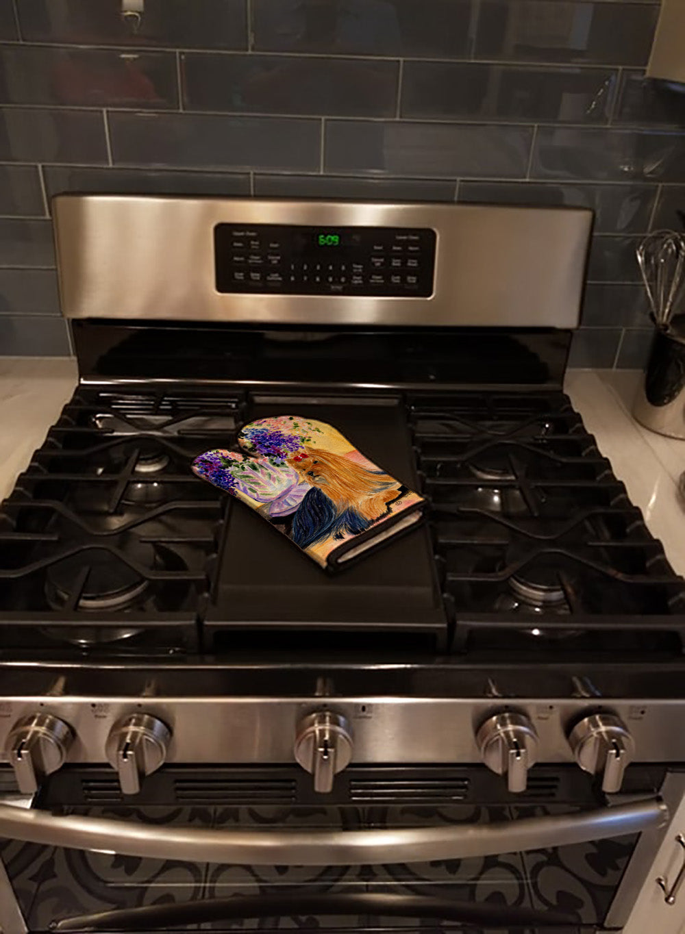 Yorkie Oven Mitt Heat Resistant Thick Oven Mitt for Hot Pans and Oven, Kitchen Mitt Protect Hands, Cooking Baking Glove