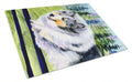 Sheltie Cutting Board Tempered Glass Kitchen Cutting Surface, Heat Resistant Chopping, Non-Slip Feet, Food Prep & Serving