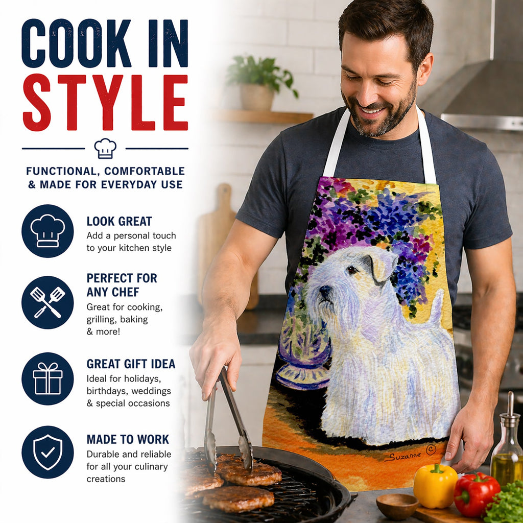 Sealyham Terrier Apron Cooking Kitchen Server Baking Crafts Gardening for Adult Women Men, Unisex, Large, Multicolor