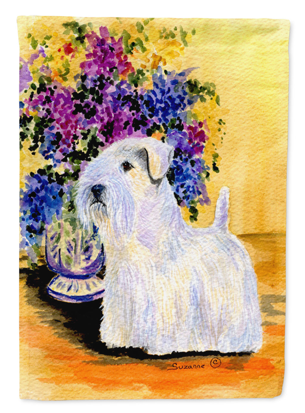 Sealyham Terrier House Flag 28x40 Porch Sleeve Pole Decorative Outside Yard Banner Artwork Wall Hanging, Polyester