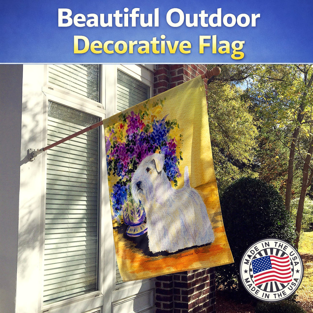 Sealyham Terrier House Flag 28x40 Porch Sleeve Pole Decorative Outside Yard Banner Artwork Wall Hanging, Polyester